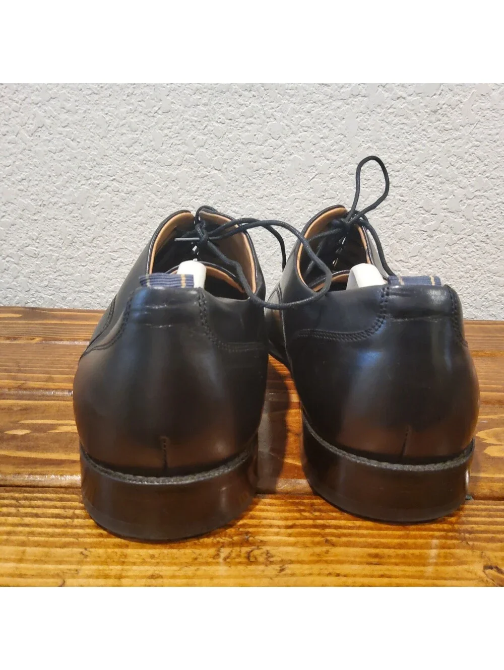 Brooks Brothers Mens Black Leather Cap Toe Oxford Dress Shoes 11 D Made in USA